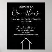 Poster Open House Real Estate Company Custom Black (Devant)
