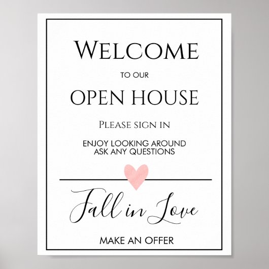 Poster Open House Real Estate Sign, Immobilier (Devant)