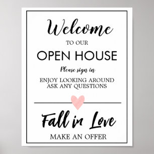 Poster Open House Real Estate Sign, Immobilier