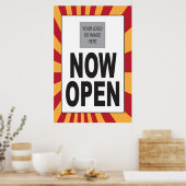 Poster Open Sign avec logo (Cuisine)