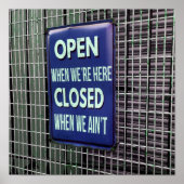 Poster Open Sign Funny, Closed Sign Funny (Devant)
