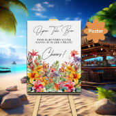 Poster Open Tiki Bar Tropical Luau