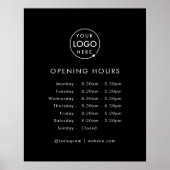 Poster Opening Times | Business Logo Opening Hours Black (Devant)