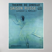 POSTER OPÉRA & BALLET - SAISON RUSSE - PARIS 1909 (Devant)