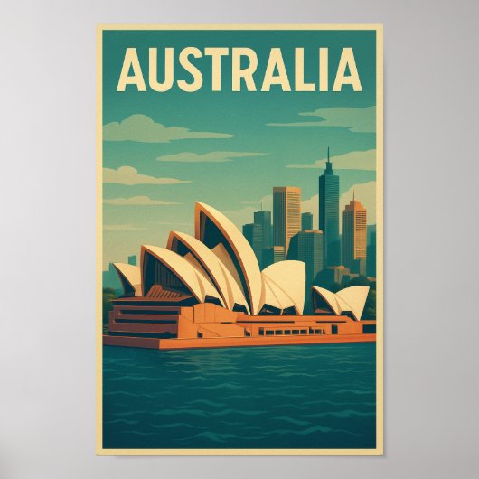 Poster Opéra de Sydney Australie vintage (Devant)