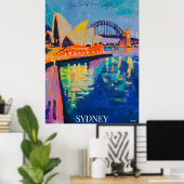 Poster Opéra de Sydney et pont du port à Fauvist (Bureau à domicile)