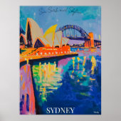 Poster Opéra de Sydney et pont du port à Fauvist (Devant)