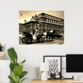 Poster Opéra de Vienne Autriche vintage Fiaker Staatsoper (Bureau à domicile)