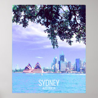 Poster Opera House Sydney Vue sur l'eau du port de Sydney