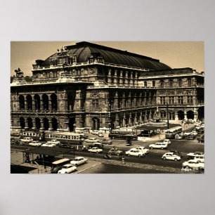 Poster Opéra Staatsoper de Vienne Autriche vintage