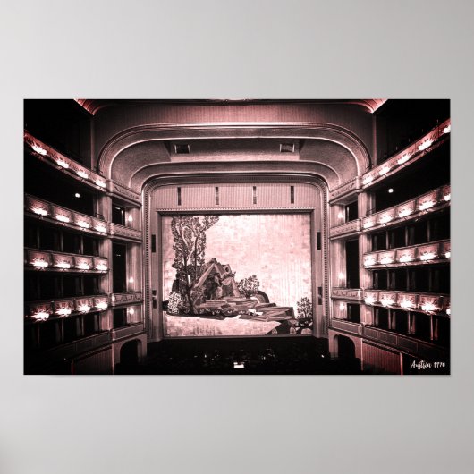 Poster Opéra Staatsoper de Vienne Autriche vintage intéri (Devant)