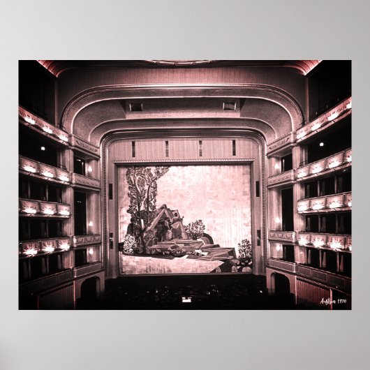 Poster Opéra Staatsoper de Vienne Autriche vintage intéri (Devant)