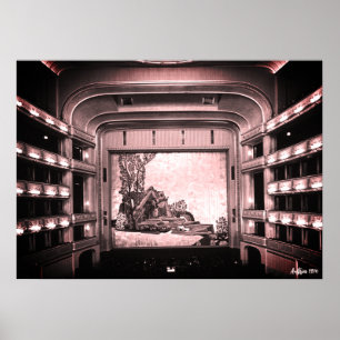 Poster Opéra Staatsoper de Vienne en Autriche vintage int