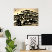 Poster Opéra Staatsoper Fiaker Vienne Autriche vintage (Bureau à domicile)