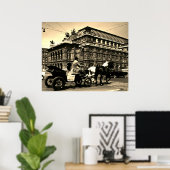 Poster Opéra Staatsoper Fiaker Vienne Autriche vintage (Bureau à domicile)