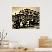 Poster Opéra Staatsoper Fiaker Vienne Autriche vintage (Cuisine)