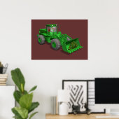 Poster Opérateur du bulldozer du Père Noël (Bureau à domicile)