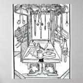 Poster Operating table and surgical instruments, from 'Da (Devant)