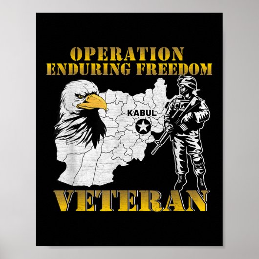 Poster Opération Enduring Freedom Oef Combat Vint vétéran (Devant)