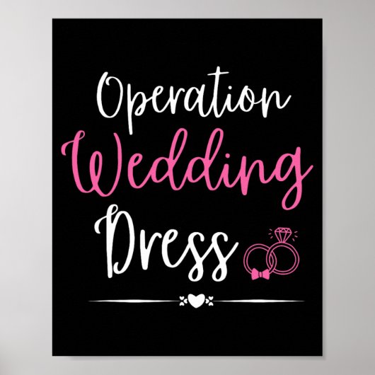 Poster Opération Mariage Robe Bachelorette Mariage (Devant)
