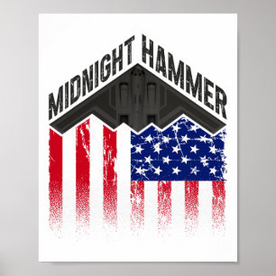 Poster Opération Midnight Hammer - Drapeau américain Midn