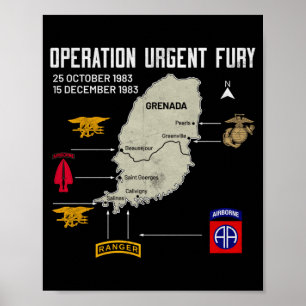 Poster Opération Urgent Fury Grenade Ouf Vétéran Vintage