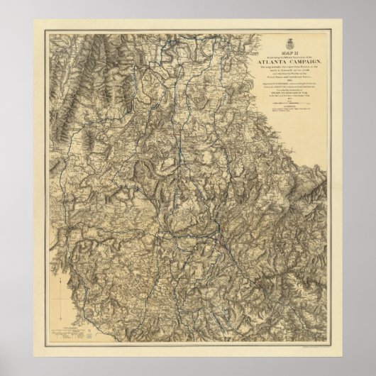 Poster Opérations militaires de la campagne Atlanta (Devant)