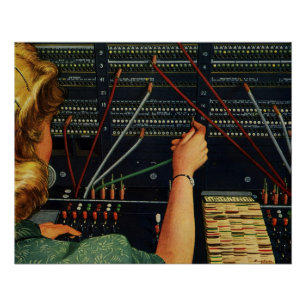 Poster Opératrice de standard téléphonique, entreprise vi