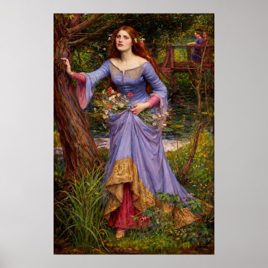 Poster Ophelia by John William Waterhouse (Devant)