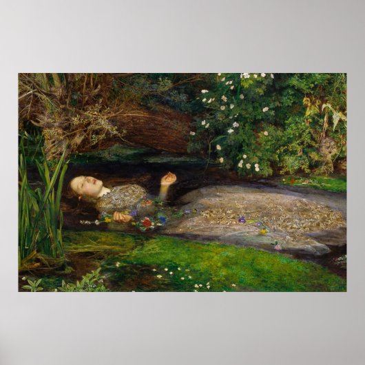 Poster Ophélie, ch. 1852 par Sir John Everett Millais (Devant)