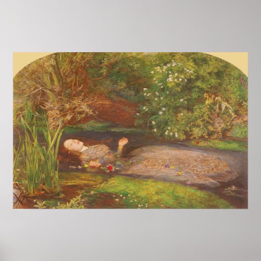 Poster Ophélie de Millais, Art Victorien Vintage (Devant)