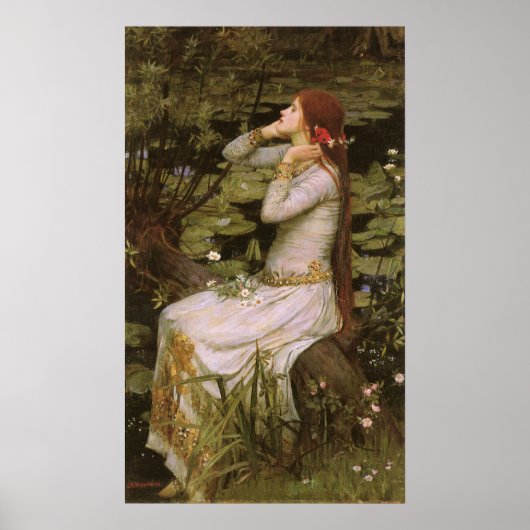 Poster Ophélie par Waterhouse (Devant)