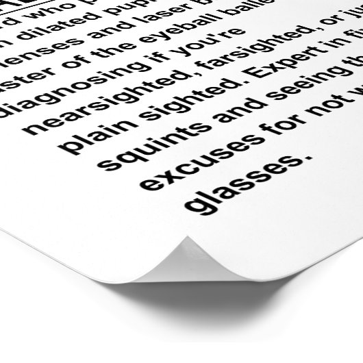 Poster Ophthalmologue (Coin)