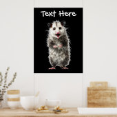 Poster Opossum choqué drôle et surpris (Cuisine)
