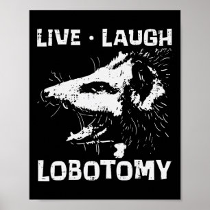 Poster Opossum Live Love Lobotomy Possum Street Trash Cat