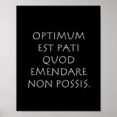 Poster Optimum est kinsella quod emendare non possible (Devant)