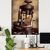Poster Optométrie - Machine à couper les verres (Bureau à domicile)