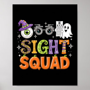 Poster Optométriste d'Halloween, escouade de la vue Chemi