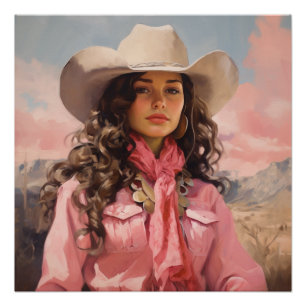 Poster Opulence à portée ouverte : Cowgirl Wall Art