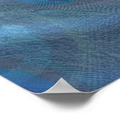 Poster Or, 2 Peacocks sur la soie verte Emeraude (Coin)