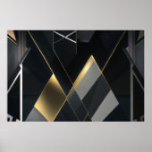 Poster Or abstrait moderne et noir (Devant)