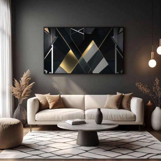 Poster Or abstrait moderne et noir