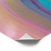 Poster Or Abstrait rose Lilac Turquoise (Coin)