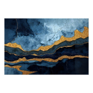 Poster Or bleu