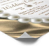 Poster Or, Bleu, Ivoire, Soie verte & Perle, Mariage (Coin)