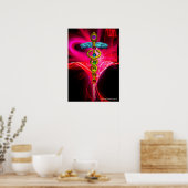 Poster OR CADUCEUS 7 CHAKRAS PINK FUCHSIA Yoga Médicale (Cuisine)