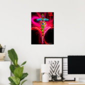 Poster OR CADUCEUS 7 CHAKRAS PINK FUCHSIA Yoga Médicale (Bureau à domicile)