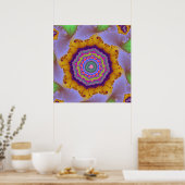Poster Or coloré et violet fractal (Cuisine)