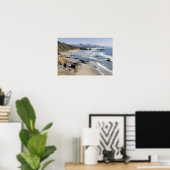 Poster OR, côte de l'Oregon, parc d'État Ecola, Crescent (Bureau à domicile)