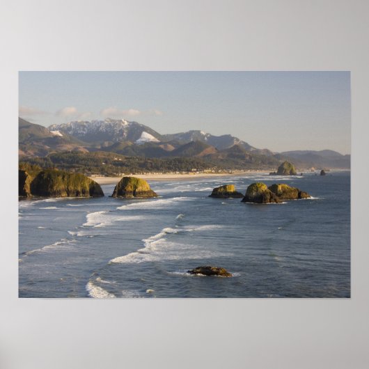 Poster OR, côte de l'Oregon, parc d'État Ecola, vue de 2 (Devant)